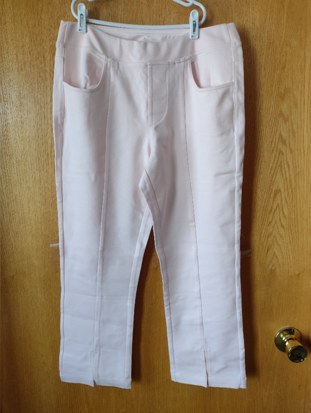 Belle By Kim Gravel Ponte Seamed & Slit Cropped Pants Size 12 Tall